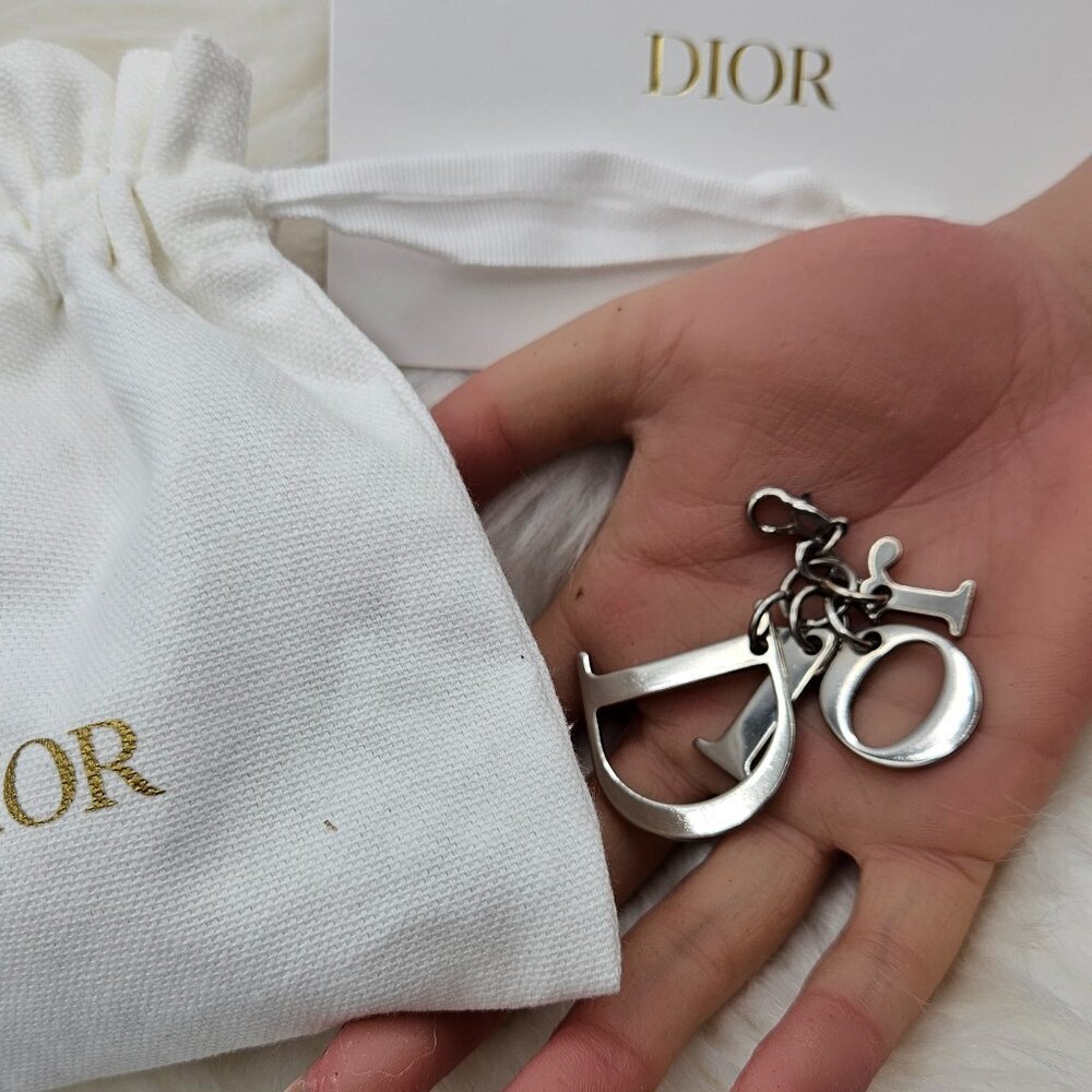Dior Silver-tone 'D I O R' Letter Charm Keyring